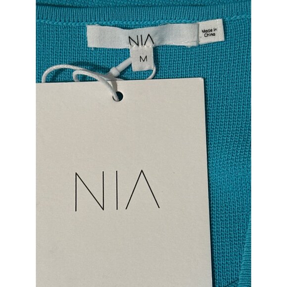 NIA x REVOLVE Dorian Dress in Turquoise New Womens Stretchy Ruffle Mini - Picture 7 of 8